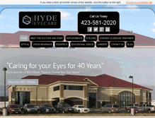 Tablet Screenshot of hydeeyecare.com